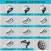 KVV Premium Right Hand Golf Club Set 11-Piece Set for Women, Including Driver, Fairway, Hybrid, 5#-P# Irons, Putter Steel Shaft Regular Flex Golf Clubs, with/Without Golf Bag(Blue)