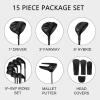 KVV Ultra Lightweight Club Set with Graphite Shafts, Titanium Driver, 11-Piece PVD Coated Clubs, 5-S# Irons, Right-Handed for Men No Golf Bag Included