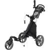 KVV 3 Wheel 360 Rotating Front Wheel Golf Push Cart Open and Close in ONE Second-Free Umbrella Holder Included(Black/Charcoal)
