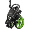 KVV 3 Wheel Golf Push Cart Ultra Lightweight Smallest Folding Size, New-Version Scorecard Holder(Black/Lime)