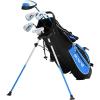 KVV Junior Complete Golf Club Set for Kids/Children Right Hand, Includes Oversize Driver, Irons, Putter, Head Cover, Portable Golf Stand Bag(Blue 11-13)