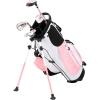 KVV Junior Complete Golf Club Set for Kids/Children Right Hand, Includes Oversize Driver, Irons, Putter, Head Cover, Portable Golf Stand Bag(Pink 5-7)