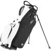 KVV Lightweight Golf Stand Bag with 7 Way Full-Length Dividers, 5 Zippered Pockets, Automatically Adjustable Dual Straps，Elegant Design(Black/White)