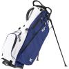 KVV Lightweight Golf Stand Bag with 7 Way Full-Length Dividers, 5 Zippered Pockets, Automatically Adjustable Dual Straps，Elegant Design(Blue/White)