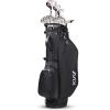KVV Men’s Golf Clubs Package Set, 11-Club Complete Set with/Without Stand Bag/7-Piece Irons (5~P#), Right Handed/Left Handed(Black/Red)