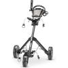 KVV Mini-Pro Deluxe Golf Cart for All Age Groups,Golf Push Cart with Adjustable Upper Bracket, 360 Swivel Front Wheel, Ultra-Compact Size（Charcoal）(KVV-MP300)