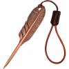 KVV Premium Single-Prong Feather-Inspired Divot Tool with Leather Lanyard – Perfect Golf Gift for Golfers(Warm Copper)