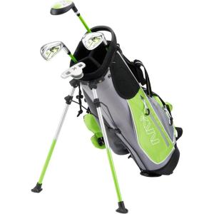 KVV Junior Complete Golf Club Set for Kids/Children Right Hand, Includes Oversize Driver, Irons, Putter, Head Cover, Portable Golf Stand Bag(Lime 5-7)