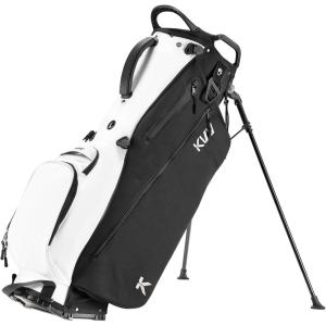 KVV Lightweight Golf Stand Bag with 7 Way Full-Length Dividers, 5 Zippered Pockets, Automatically Adjustable Dual Straps，Elegant Design(Black/White)