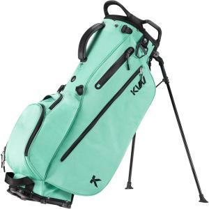 KVV Lightweight Golf Stand Bag with 7 Way Full-Length Dividers, 5 Zippered Pockets, Automatically Adjustable Dual Straps，Elegant Design(Lagon)