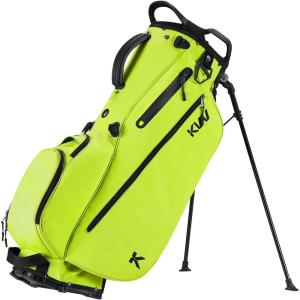 KVV Lightweight Golf Stand Bag with 7 Way Full-Length Dividers, 5 Zippered Pockets, Automatically Adjustable Dual Straps，Elegant Design(Lime)