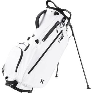 KVV Lightweight Golf Stand Bag with 7 Way Full-Length Dividers, 5 Zippered Pockets, Automatically Adjustable Dual Straps，Elegant Design(White)