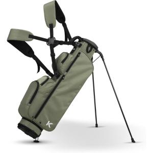KVV Lightweight Pitch and Putt Golf Bag with Stand, Adjustable Dual Straps, Golf Stand Bag for Extra Storage in a Smaller Size(Light Grey)