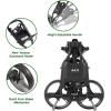 KVV 3 Wheel Compact Flat Folding Design Golf Push-Pull Cart with Lightweight and Sturdy Aluminum Frame(Charcoal)