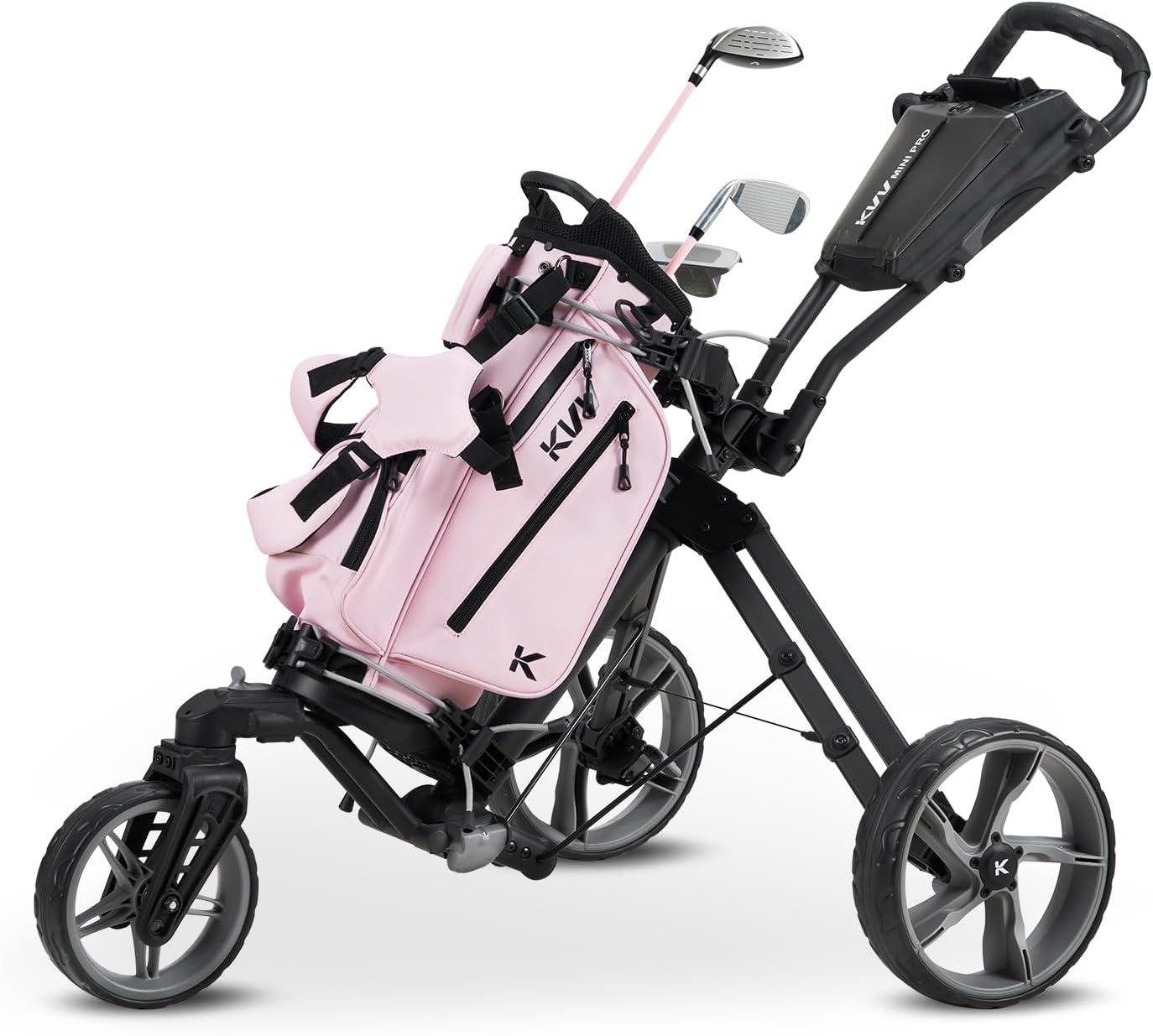 imageKVV Junior Golf Clubs Set Ages 312 Complete Kids Golf Set with Lightweight Stand Bag Driver Fairway Hybrid Irons Wedge amp Putter Right Handed for Girls amp BoysPink