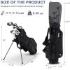 KVV Junior Golf Clubs Set Ages 3-12, Complete Kids Golf Set with Lightweight Stand Bag, Driver, Fairway, Hybrid, Irons, Wedge & Putter Right Handed for Girls & Boys(Black)