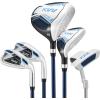 KVV Junior Golf Clubs Set Ages 3-12, Complete Kids Golf Set with Lightweight Stand Bag, Driver, Fairway, Hybrid, Irons, Wedge & Putter Right Handed for Girls & Boys(Navy)