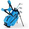 KVV Junior Golf Clubs Set Ages 3-12, Complete Kids Golf Set with Lightweight Stand Bag, Driver, Fairway, Hybrid, Irons, Wedge & Putter Right Handed for Girls & Boys(Blue)