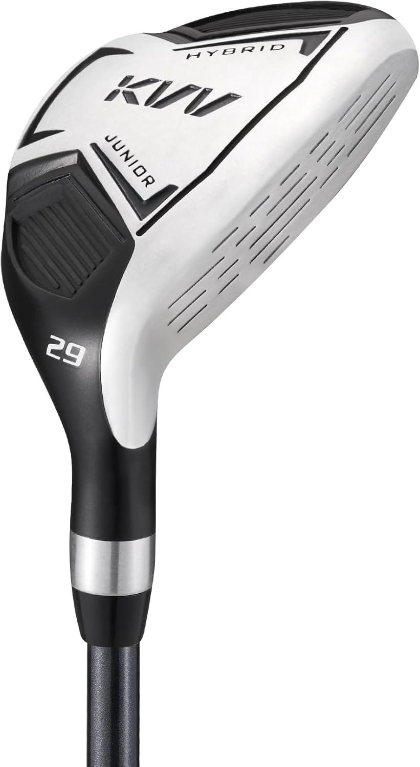 imageKVV Junior Golf Club Set for Kids Right Handed Driver Iron Putter White and Pink Ages 312 Perfect for Young GolfersAges 912 Black