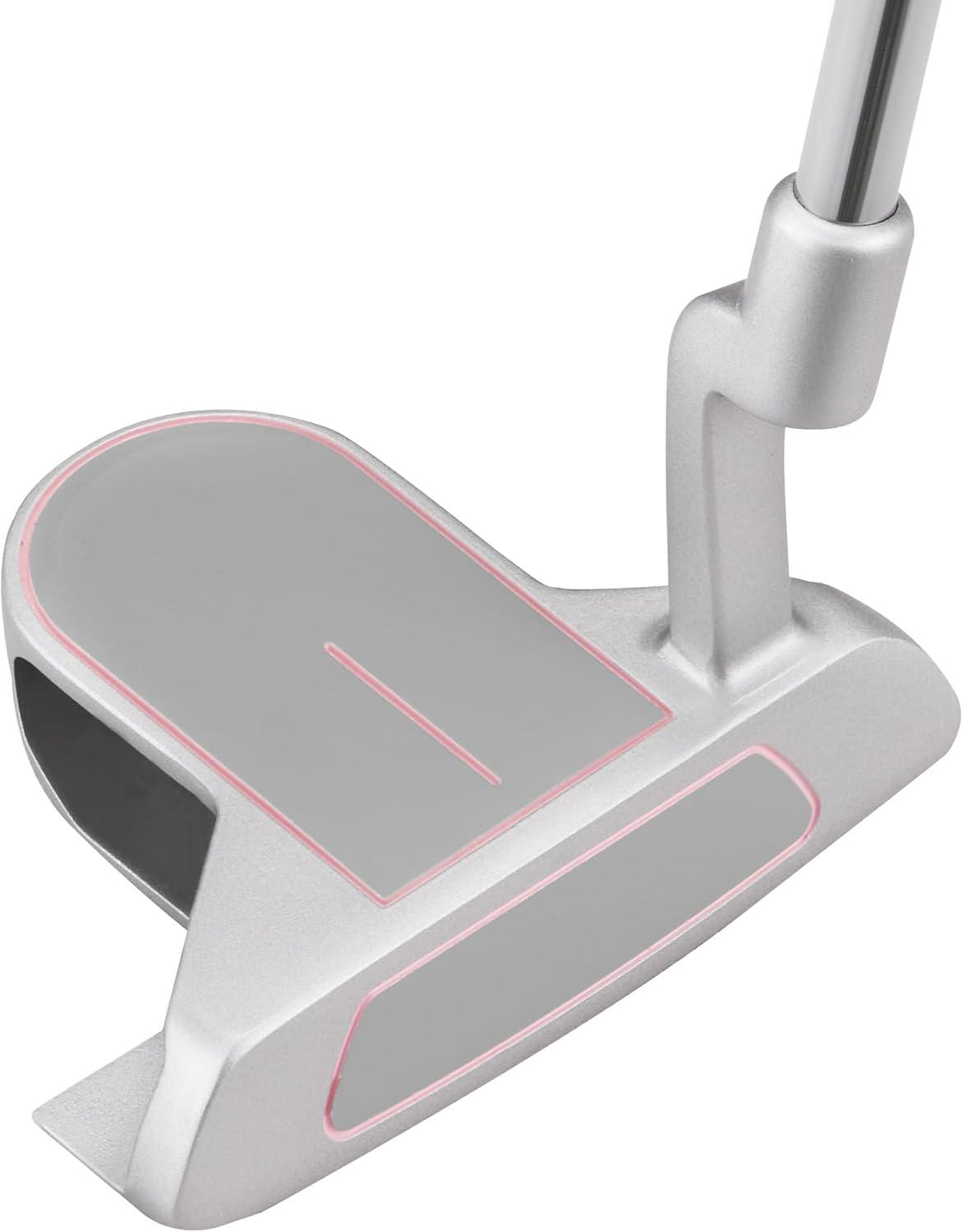 imageKVV Junior Golf Club Set for Kids Right Handed Driver Iron Putter White and Pink Ages 312 Perfect for Young GolfersAges35 Pink