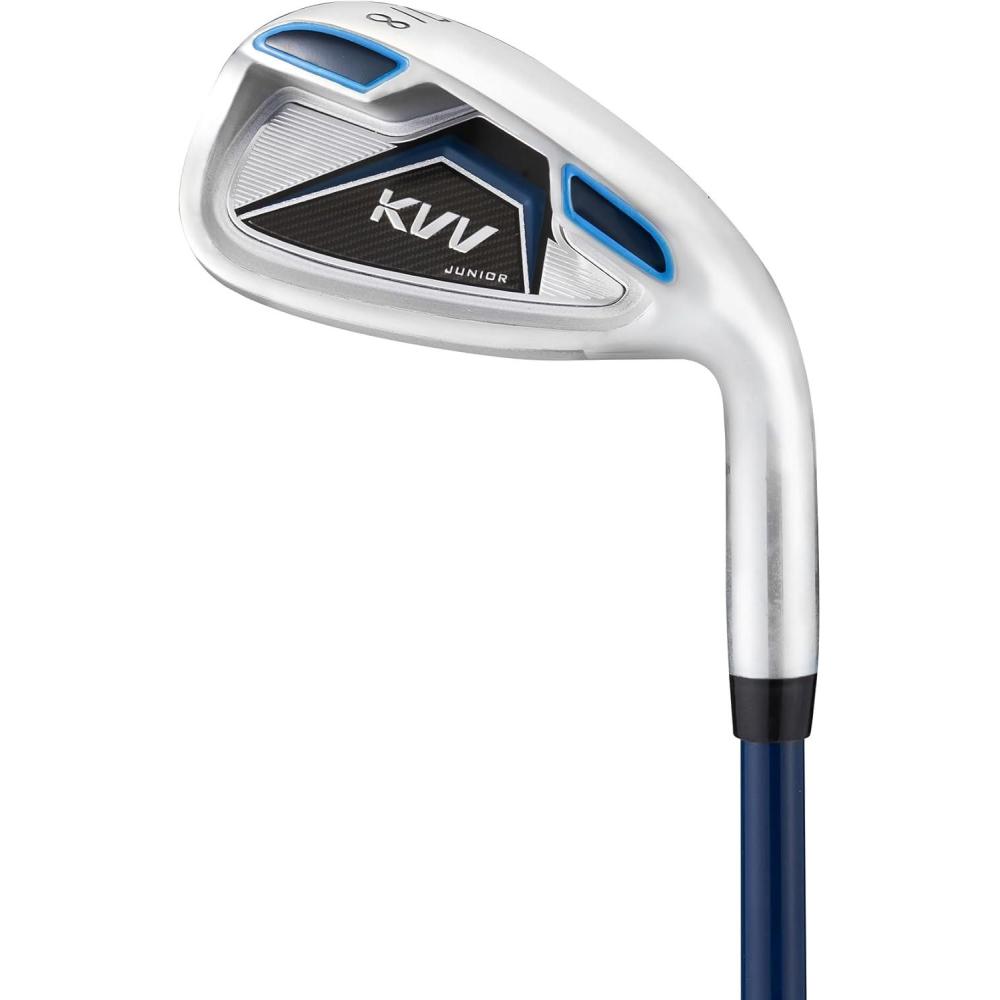 imageKVV Junior Golf Club Set for Kids Right Handed Driver Iron Putter White and Pink Ages 312 Perfect for Young GolfersAges 68 Blue