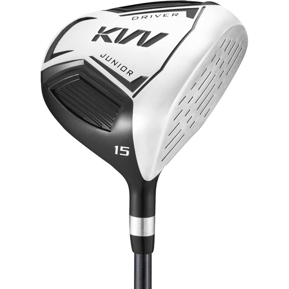 imageKVV Junior Golf Club Set for Kids Right Handed Driver Iron Putter White and Pink Ages 312 Perfect for Young GolfersAges 912 Black