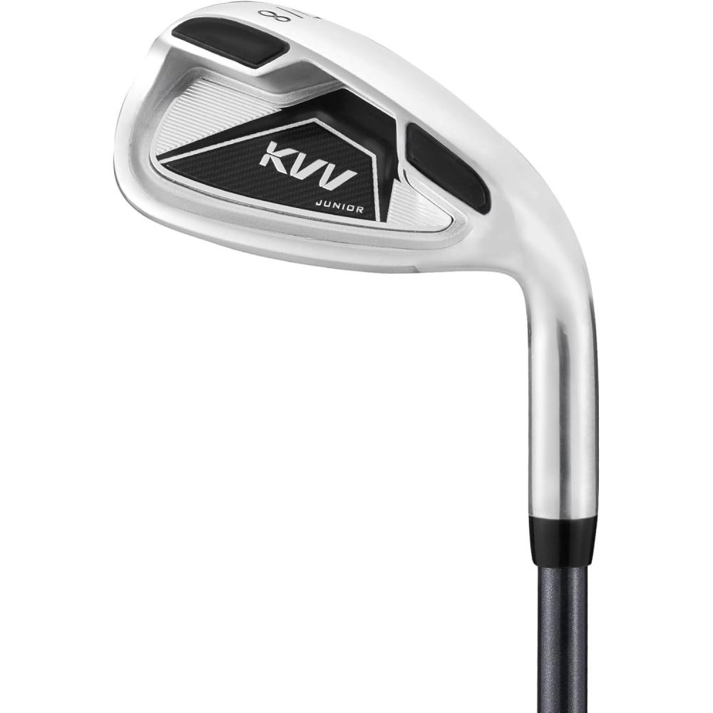 imageKVV Junior Golf Club Set for Kids Right Handed Driver Iron Putter White and Pink Ages 312 Perfect for Young GolfersAges912 Black