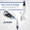 KVV Junior Golf Club Set for Kids, Right Handed Driver, Iron, Putter, White and Pink, Ages 3-12, Perfect for Young Golfers(Ages: 6-8 Blue)