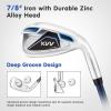 KVV Junior Golf Club Set for Kids, Right Handed Driver, Iron, Putter, White and Pink, Ages 3-12, Perfect for Young Golfers(Ages: 6-8 Blue)