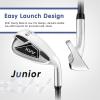 KVV Junior Golf Club Set for Kids, Right Handed Driver, Iron, Putter, White and Pink, Ages 3-12, Perfect for Young Golfers(Ages：9-12 Black)