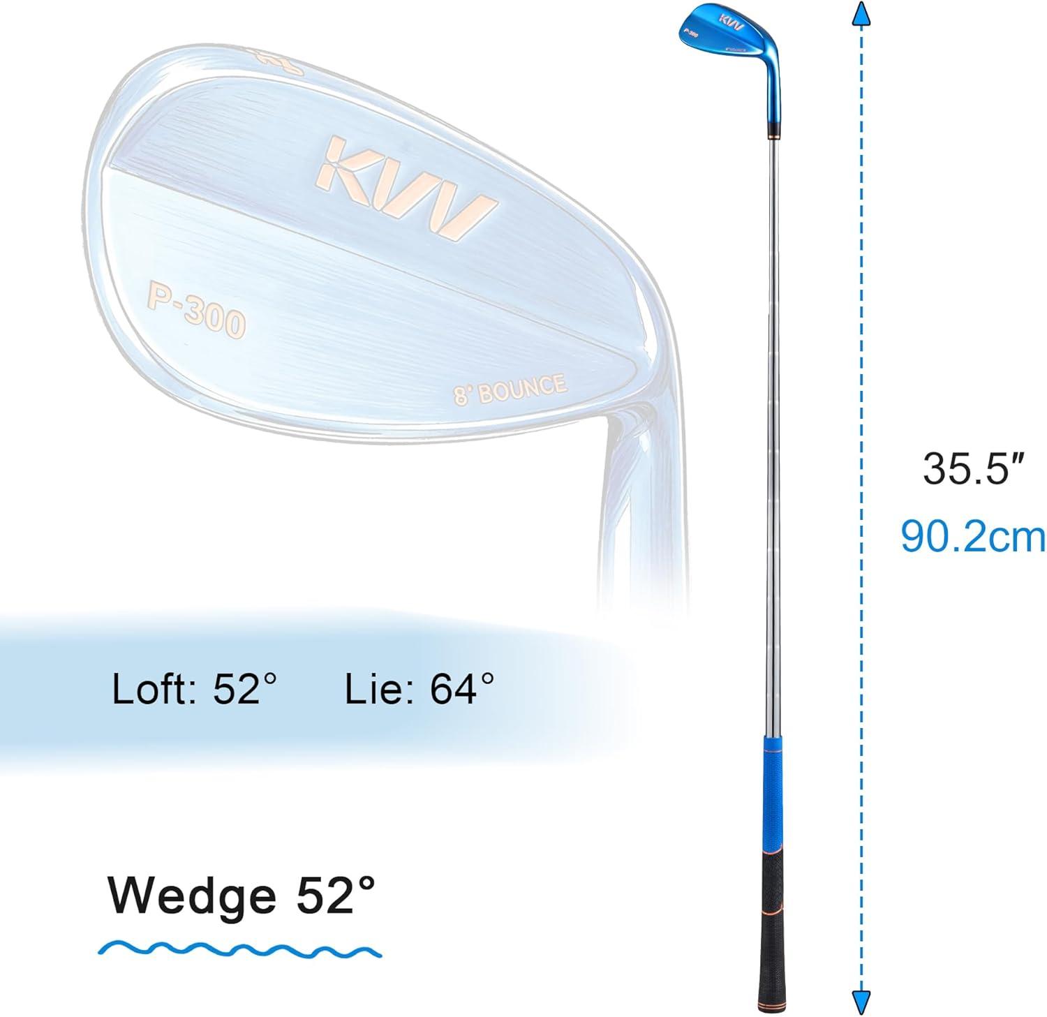 imageKVV Premium Golf Wedges with Ionized Blue PVD Finish 525660 Degree Individual 3Wedge Golf SetRightHanded CNC Milled Face Wedge Set for Men amp Women52 Degree