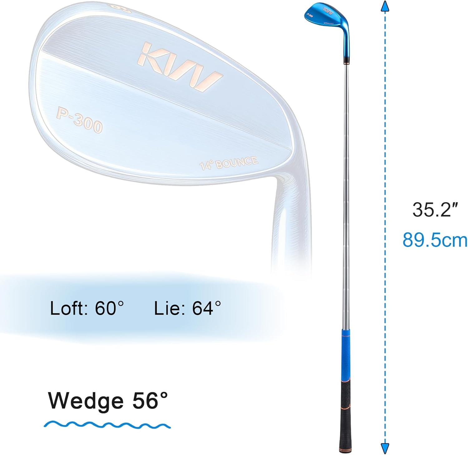 imageKVV Premium Golf Wedges with Ionized Blue PVD Finish 525660 Degree Individual 3Wedge Golf SetRightHanded CNC Milled Face Wedge Set for Men amp Women56 Degree