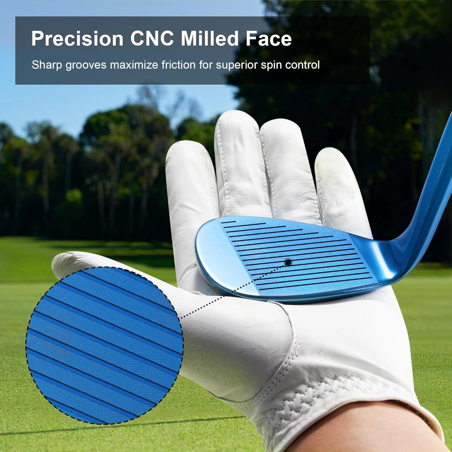 imageKVV Premium Golf Wedges with Ionized Blue PVD Finish 525660 Degree Individual 3Wedge Golf SetRightHanded CNC Milled Face Wedge Set for Men amp Women52 Degree