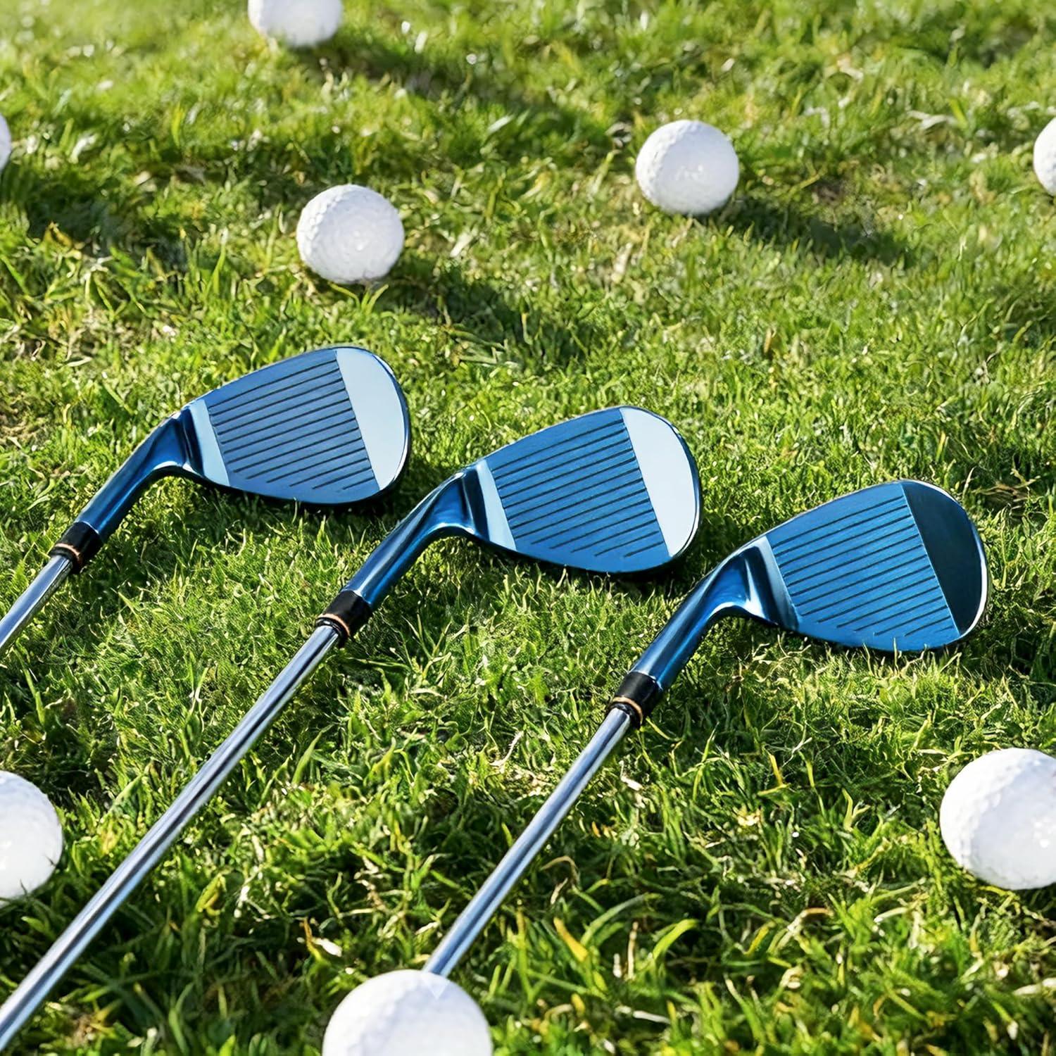 imageKVV Premium Golf Wedges with Ionized Blue PVD Finish 525660 Degree Individual 3Wedge Golf SetRightHanded CNC Milled Face Wedge Set for Men amp Women60 56 52 Degree Set