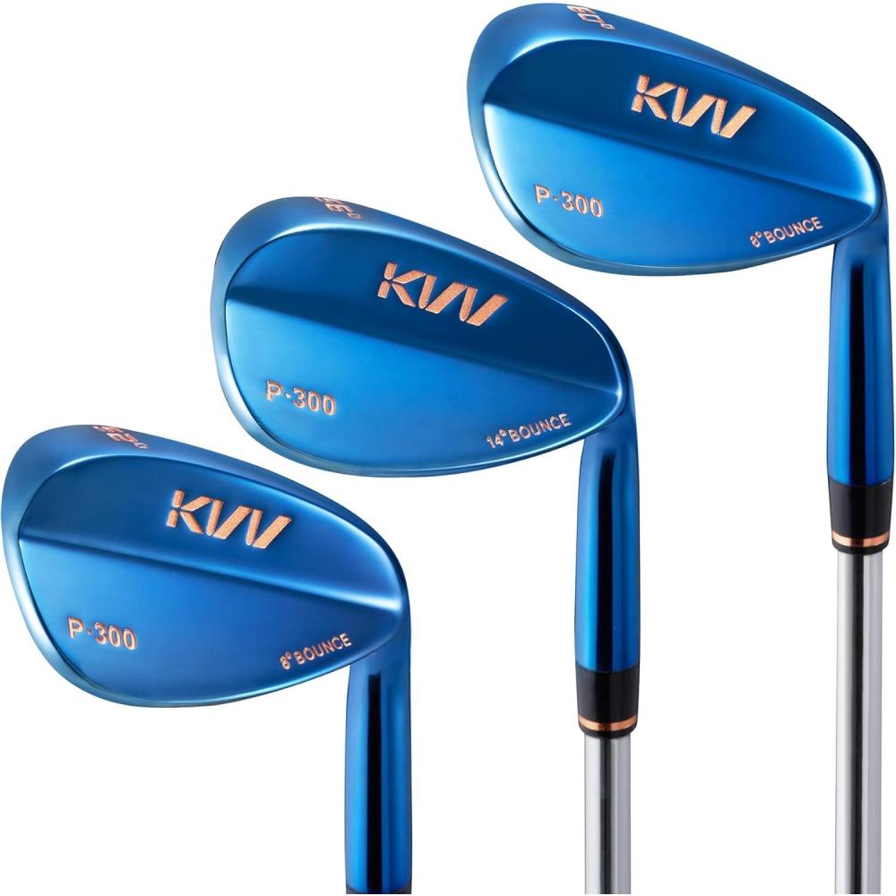 imageKVV Premium Golf Wedges with Ionized Blue PVD Finish 525660 Degree Individual 3Wedge Golf SetRightHanded CNC Milled Face Wedge Set for Men amp Women60 56 52 Degree Set