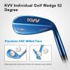KVV Premium Golf Wedges with Ionized Blue PVD Finish – 52/56/60 Degree Individual/ 3-Wedge Golf Set-Right-Handed, CNC Milled Face, Wedge Set for Men & Women(52 Degree)