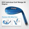 KVV Premium Golf Wedges with Ionized Blue PVD Finish – 52/56/60 Degree Individual/ 3-Wedge Golf Set-Right-Handed, CNC Milled Face, Wedge Set for Men & Women(56 Degree)