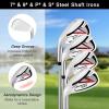 KVV Men’s Essential 7-Piece Left-Handed Golf Club Set, Driver, Hybrid, 7/9/P/S Irons & Putter