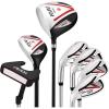 KVV Men’s Essential 7-Piece Left-Handed Golf Club Set, Driver, Hybrid, 7/9/P/S Irons & Putter