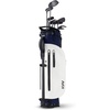 KVV 5-Way Velvet Top Golf Stand Bag – Lightweight Water-Resistant PU Leather Golf Carry Bag with Cooler Pocket & Rain Hood for Men & Women(Blue & White)