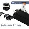KVV Vintage PU Leather Golf Sunday Bag, Portable Golf Club Carry Bag with 2-Way Divider(Black & Gray)