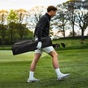 KVV Vintage PU Leather Golf Sunday Bag, Portable Golf Club Carry Bag with 2-Way Divider(Black & Gray)