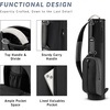 KVV Vintage PU Leather Golf Sunday Bag, Portable Golf Club Carry Bag with 2-Way Divider(Black & Gray)