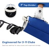 KVV Vintage PU Leather Golf Sunday Bag, Portable Golf Club Carry Bag with 2-Way Divider(Blue & White)