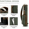 KVV Vintage PU Leather Golf Sunday Bag, Portable Golf Club Carry Bag with 2-Way Divider(Green & Brown)