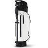 KVV 5-Way Velvet Top Golf Stand Bag – Lightweight Water-Resistant PU Leather Golf Carry Bag with Cooler Pocket & Rain Hood for Men & Women(Black & White)