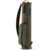 KVV Vintage PU Leather Golf Sunday Bag, Portable Golf Club Carry Bag with 2-Way Divider(Green & Brown)