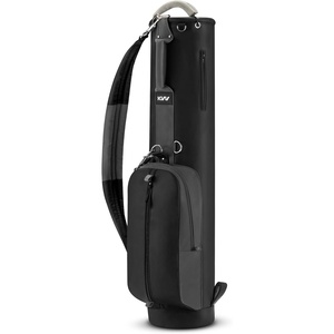 KVV Vintage PU Leather Golf Sunday Bag, Portable Golf Club Carry Bag with 2-Way Divider(Black & Gray)
